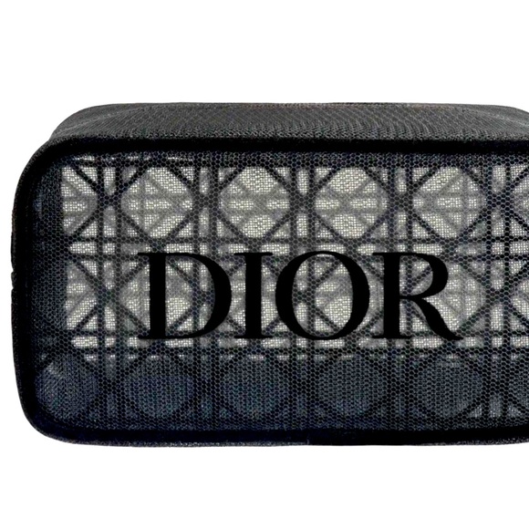 Dior Beauty Makeup Bag Mesh Black Small Pouch Gift Luxury Authentic - Picture 1 of 16